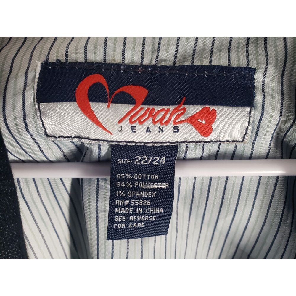 New Mwah Jeans Womens SZ 22/24 Denim Jacket W/ Pockets Button Up - Picture 4 of 8